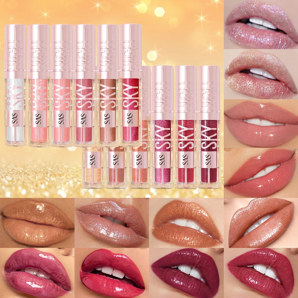 SAS Cross-Border Middle East Gold Series Hot-Selling Waterproof Mirror Gloss Lip Gloss Moisturizing Pearl Lip Glaze SAC152
