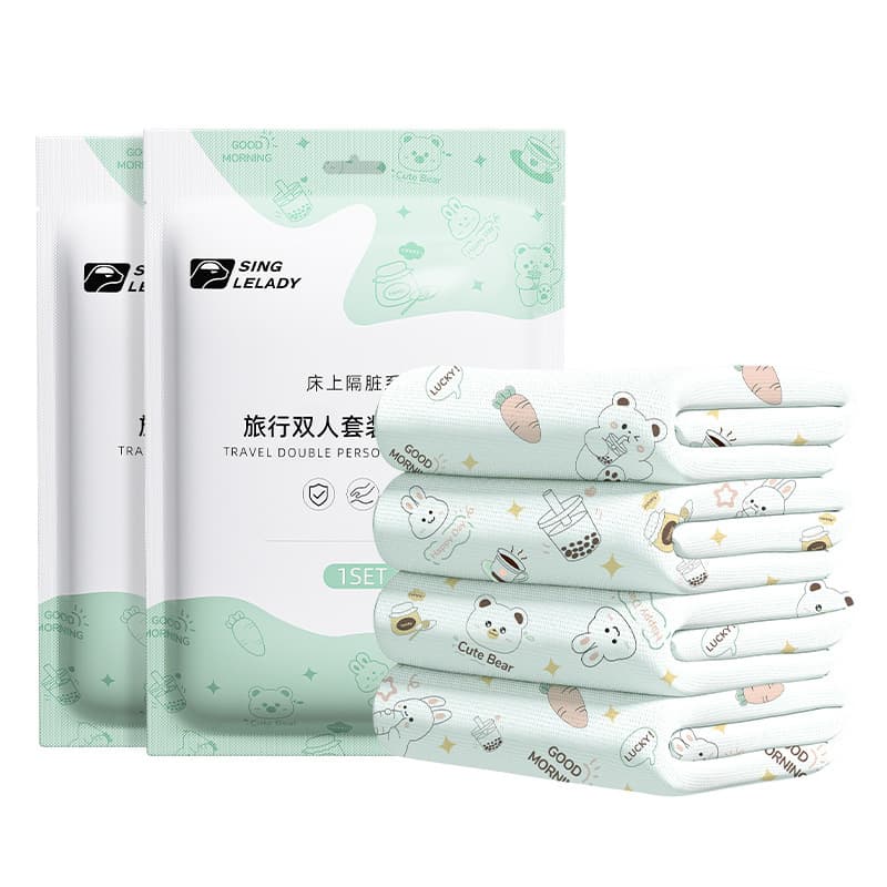 Disposable travel hotel supplies bed sheets, quilt covers, pillowcases, dirty sleeping bags, beauty salon non-woven single and double sets
