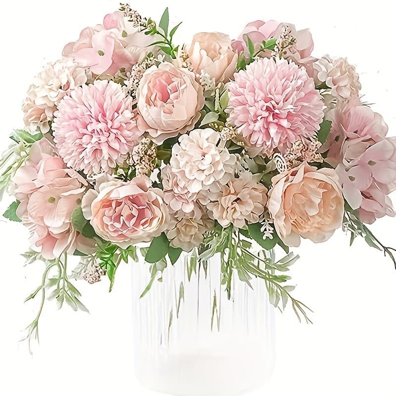 Nordic Ins Style Artificial Rose Wedding Bouquet Hydrangea Bouquet Wedding Photography Prop Floral Home Decoration Artificial