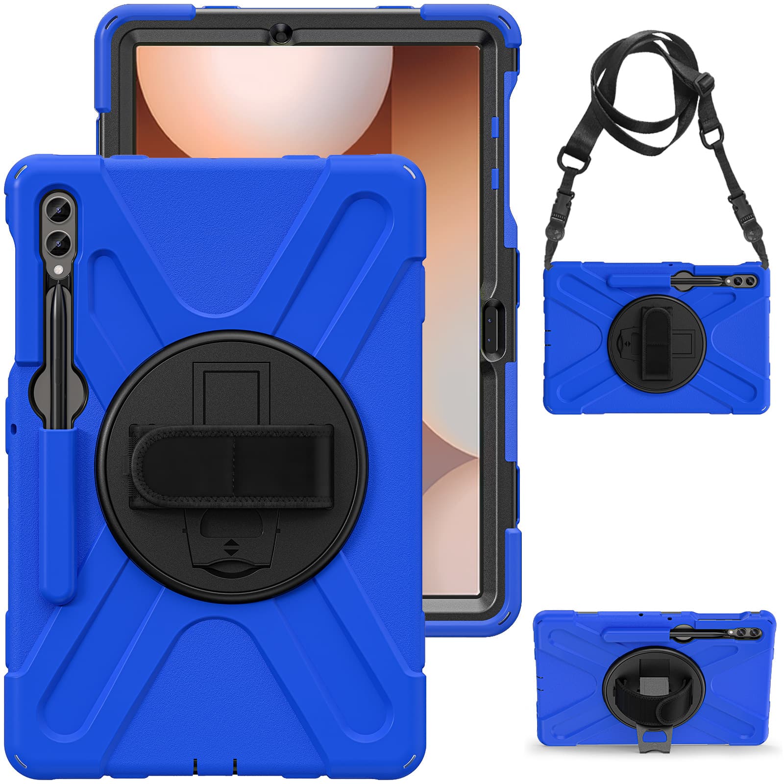 Pirate King Is Suitable for Samsung Tabs9Plus Tablet Case, S10+ Rotating Stand, Hand Strap, S9Fe+ Three-Proof Protective Case
