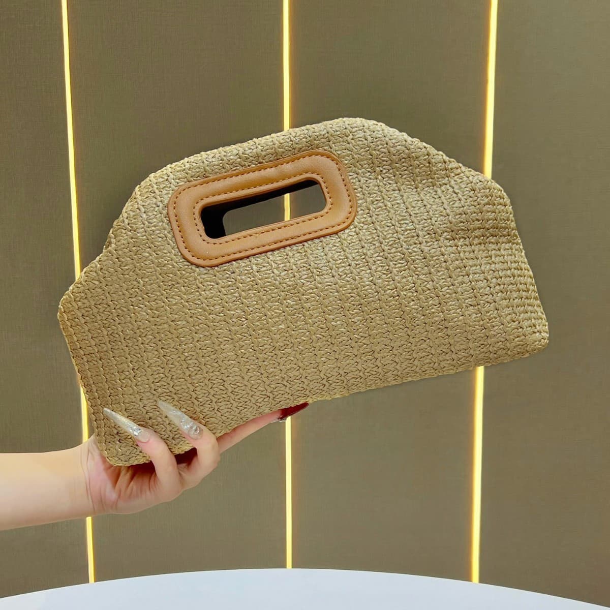 New cross-border women's bag hand-held straw bag woven bag women's large capacity chain bag versatile crossbody bag handbag