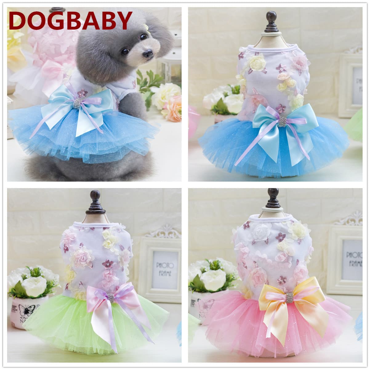 Pet Clothes, Dog Clothes, Pet Clothing, Teddy Dog Pet Skirt, Spot Foreign Trade Wholesale Candy Colored Skirt