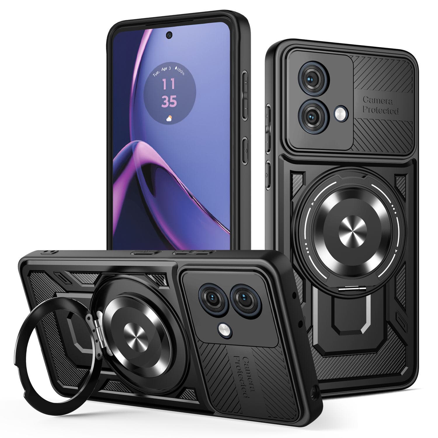 Compatible with MOTO G85 Youjia Magnetic Phone Case, Motorola G54 Bracket G34 Shockproof G24 Protective Case G04