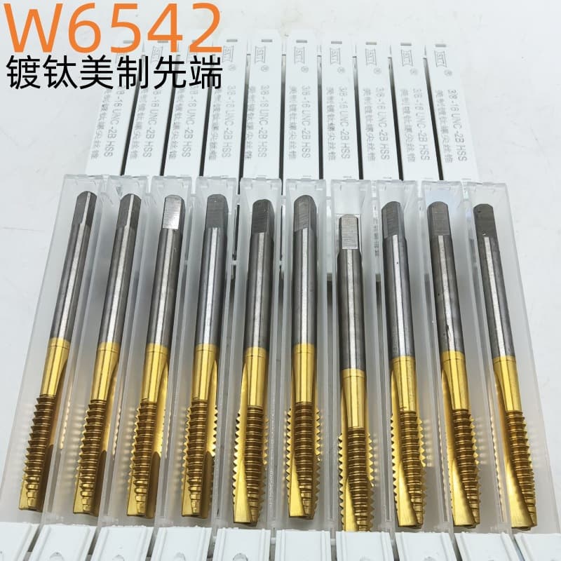 W6542 Titanium-plated American Standard Tip Tap, American Standard Screw Tip Tap 4-40 5-40 1/4 5/16 3/8 1/2