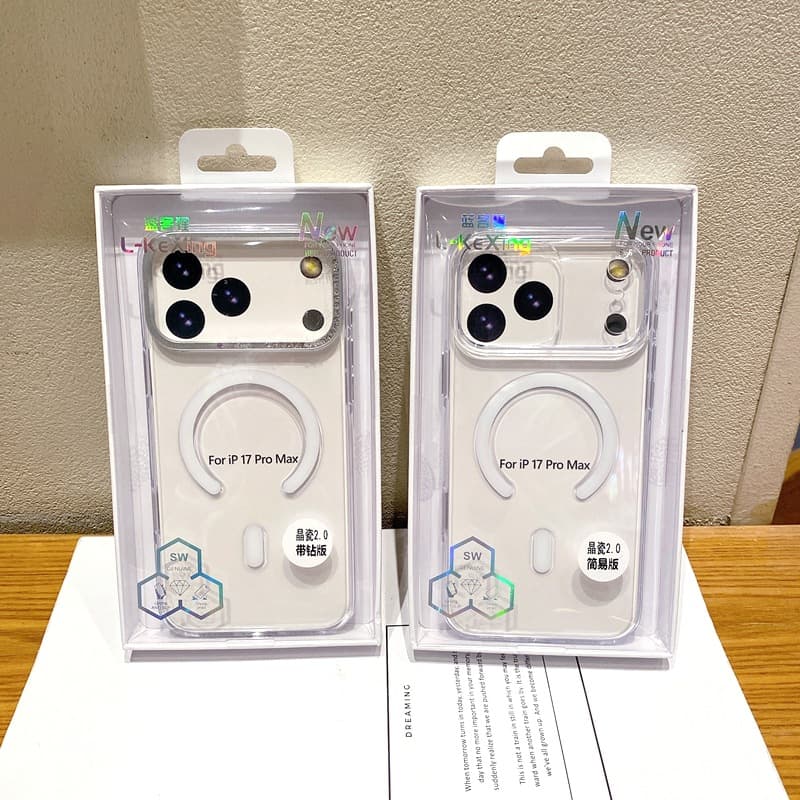 Crystal porcelain 2.0 is suitable for Apple iPhone17 advanced magnetic suction 16promax mobile phone case integrated ai button hard