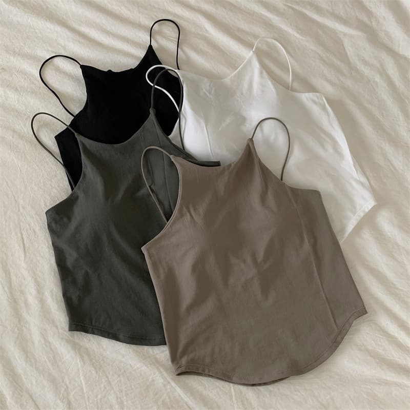 Camisole and Bra Integrated Back-Beautifying Top with Pads, Unique Sexy Outerwear Bustier Trendy Top
