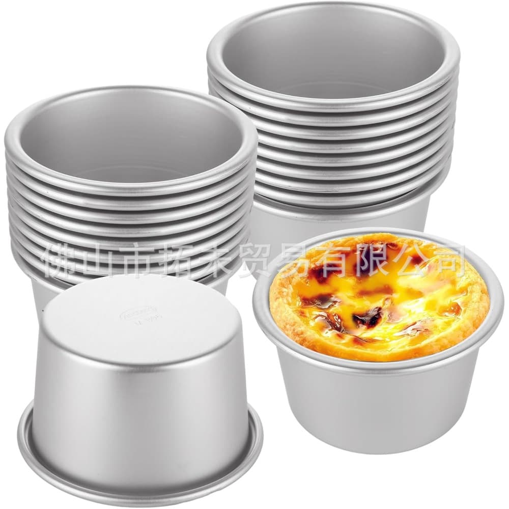 Cross-border Labeling Service Cake Mold Pudding Mold Portuguese Egg Tart Mold Anodized Aluminum Muffin Cake Cup Baking Mold
