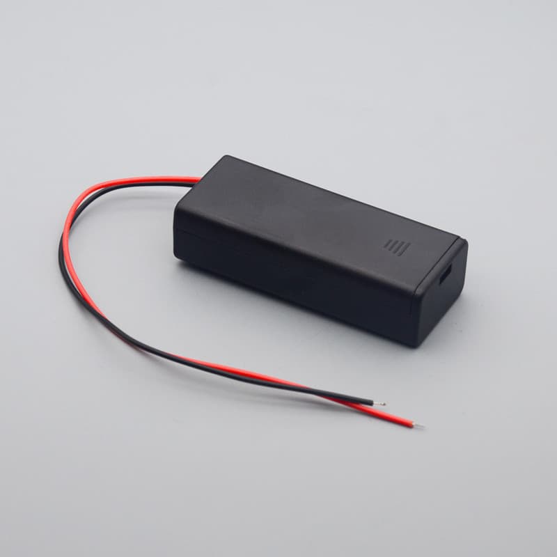 2x AAA Battery Holder with Lid and Switch, 3V Battery Box, Two AAA Battery Case with Wires, Toy Accessories