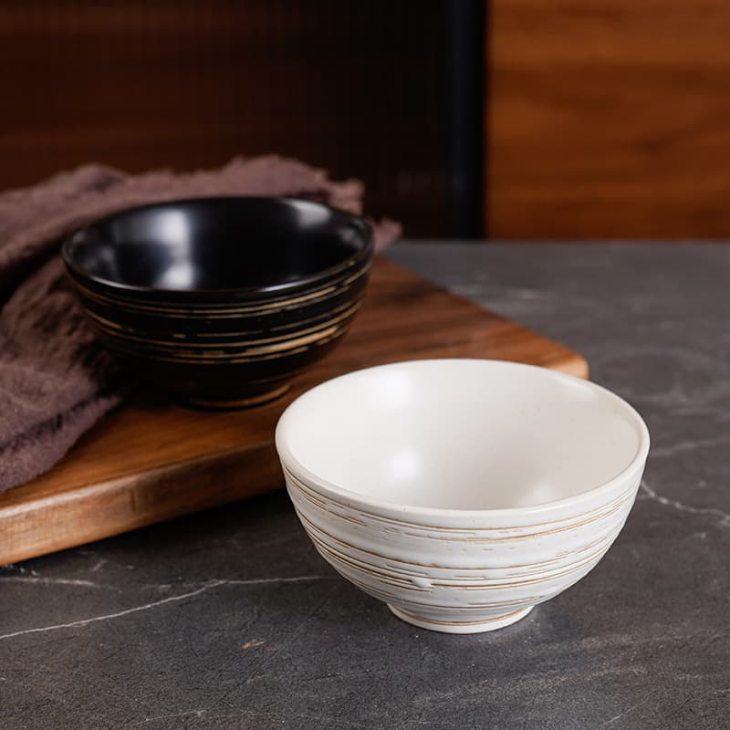 Japanese Ceramic Vintage Single Rice Bowl with Lid, Fahai Bowl, Ramen Bowl, Soup Bowl, Home Restaurant Small Rice Bowl