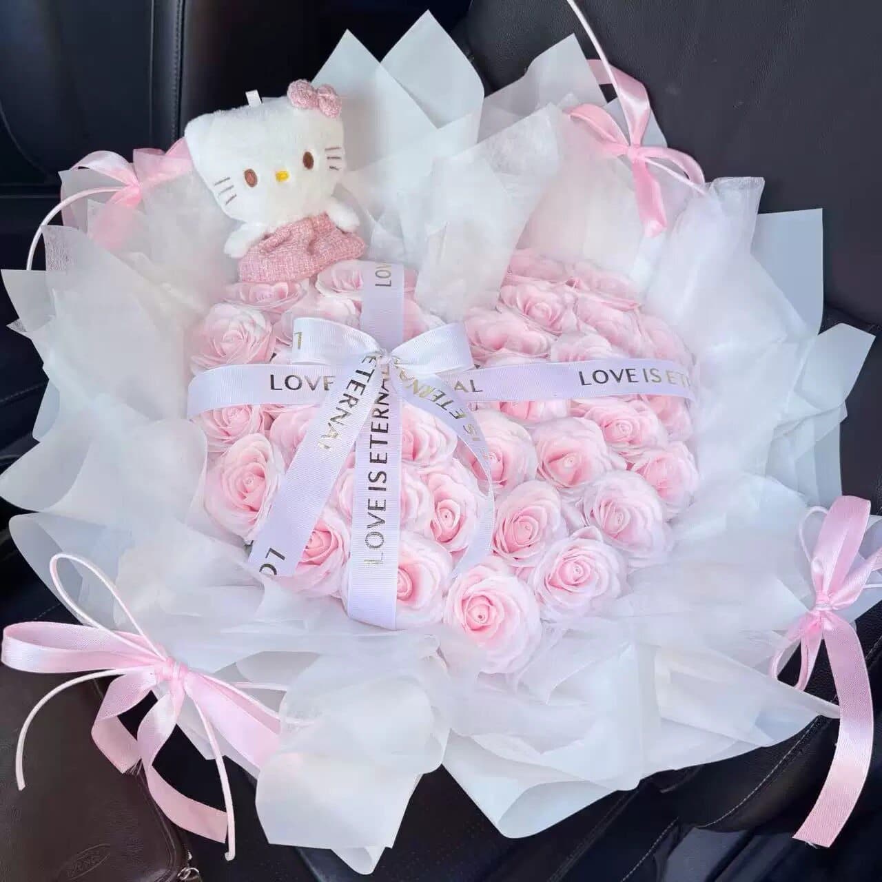 Everlasting bouquet pink rose simulation soap flower high-end Manta rose birthday gift for girlfriend Chinese Valentine's Day bouquet