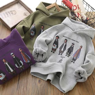 Hong Kong Style Hoodie for Boys and Girls, Custom Orders with Your Images and Samples Accepted for Bulk Foreign Trade Orders, Thickened and Warm