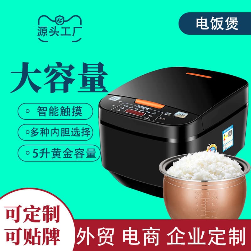 5-Liter Large Capacity Smart Electric Rice Cooker for 4-5 People with Multi-function Timer and Non-Stick Coating Factory