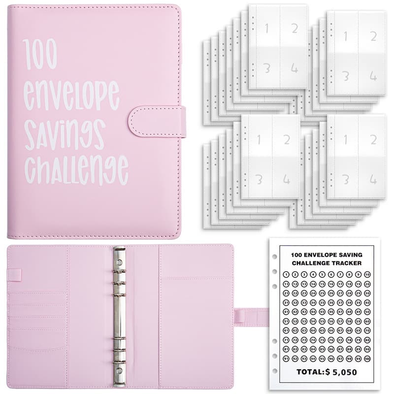 100 Envelope Challenge: 100-Day Savings Book Challenge: Cash Savings Book, Loose-leaf Planner