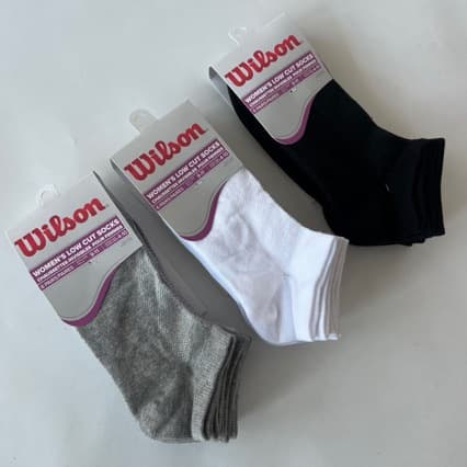 6 Pairs Set Men's Low-Cut Socks Four Seasons Short Socks Wilson Sports Socks Cotton Moisture Wicking Women's Socks Mesh Thin Short Tube Socks