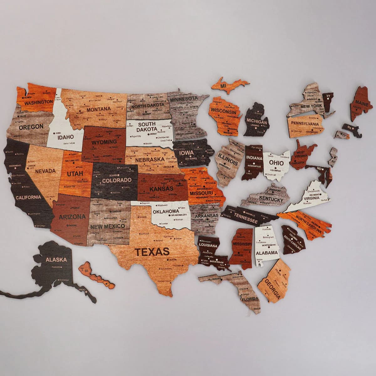 Cross-border USA Wooden Map Puzzle American Wooden Map Puzzle Home Office Wall Decor