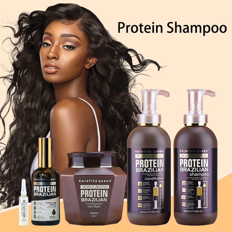 Protein Shampoo Cross-Border Protein Shampoo for Color-Treated Hair, Repair, Moisturize, Volumize, and Fluffy Hair Wash and Hair Mask