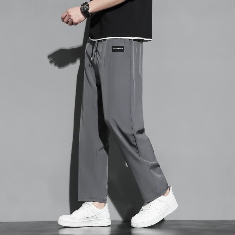 Men's fashionable and versatile loose drapey wide-leg sweatpants men's summer youth classic simple breathable trousers