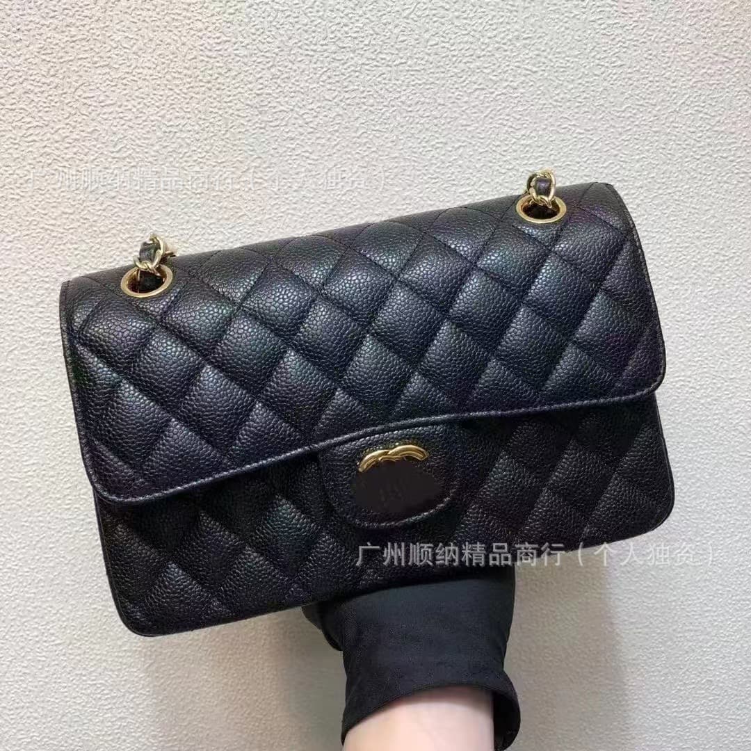 Export Genuine Leather Classic CF Shoulder Bag Chain Women's Bag Caviar Leather Sheepskin Crossbody Bag