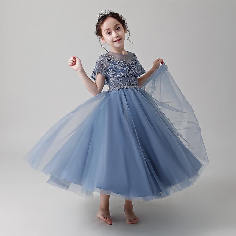 Girls birthday princess dress 2026 summer new style fluffy yarn children's style piano little girl catwalk performance clothing