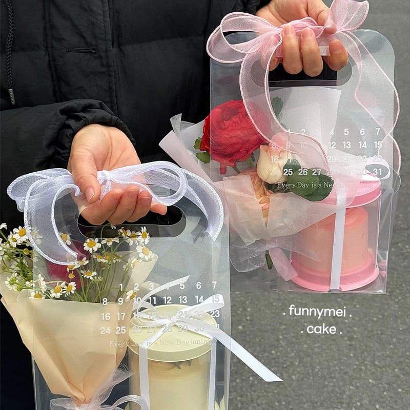 Teacher's Day Gift Wrapping Tote Bag, Souvenir Bouquet Cake Decoration, Floral Rose