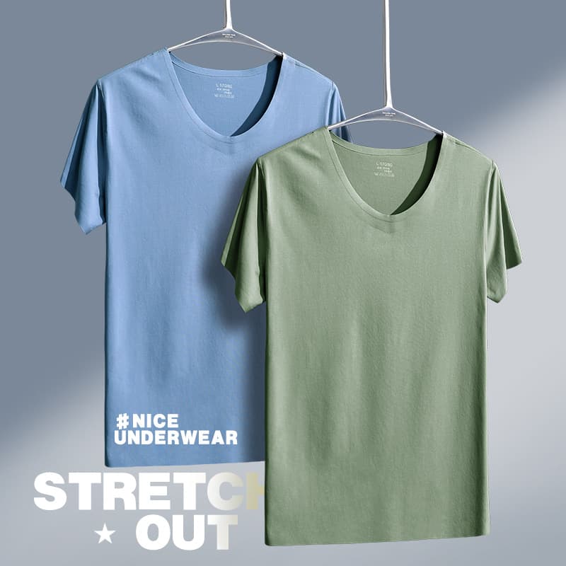 Men's seamless short-sleeved thin 60s t-shirt bottoming shirt underwear tight outer wear sports t-shirt round neck home wear for men