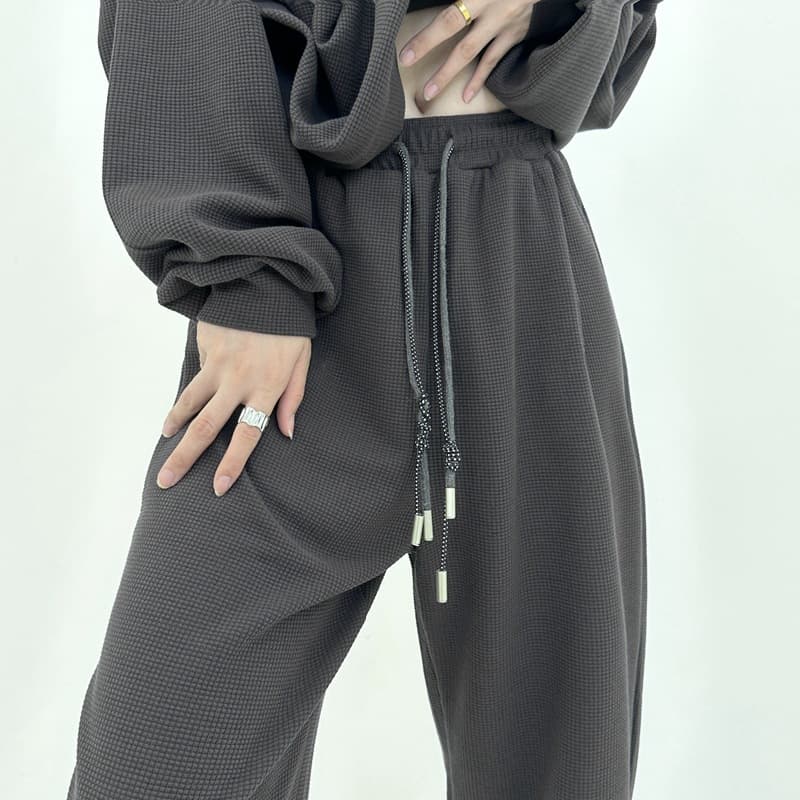 Clearance Waffle Straight-Leg Pants 2026 Autumn Athletic Casual Harem Loose Cuffed Sweatpants Women's New Style