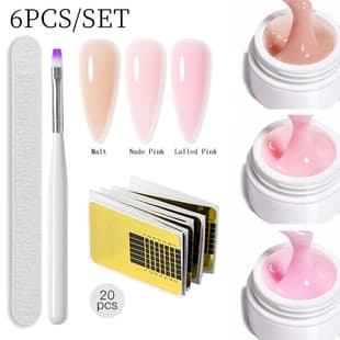 Nail Extension Gel Base Gel Builder Gel, Painless UV Shaping Paper Form Gel Brush Multi-Function Set, Professional Nail Salon Use