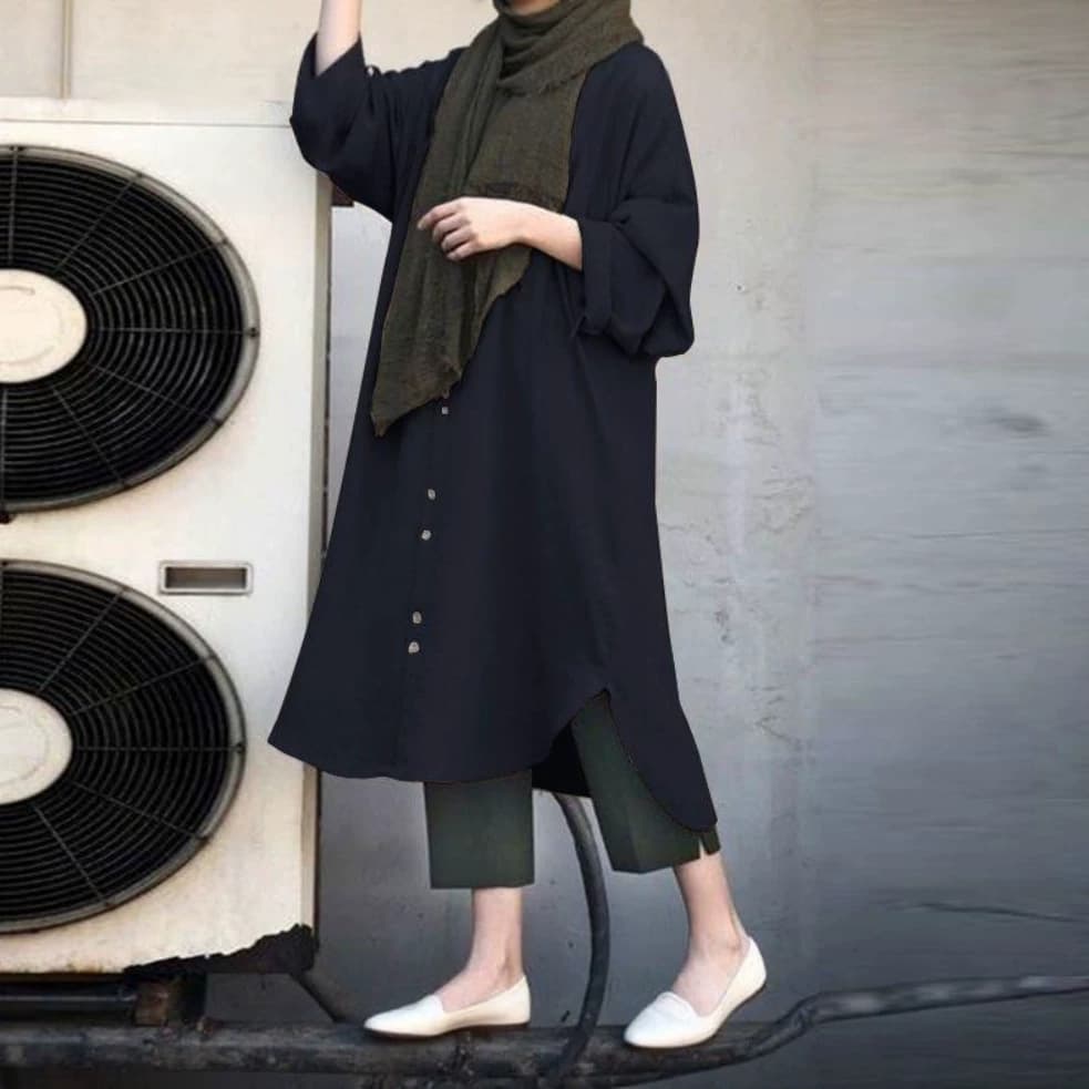 Spring Autumn Button Type Wholesale Long Sleeve European American Retro Plain Military Green Black Long Sleeve Shirt Women's Shirt Cotton