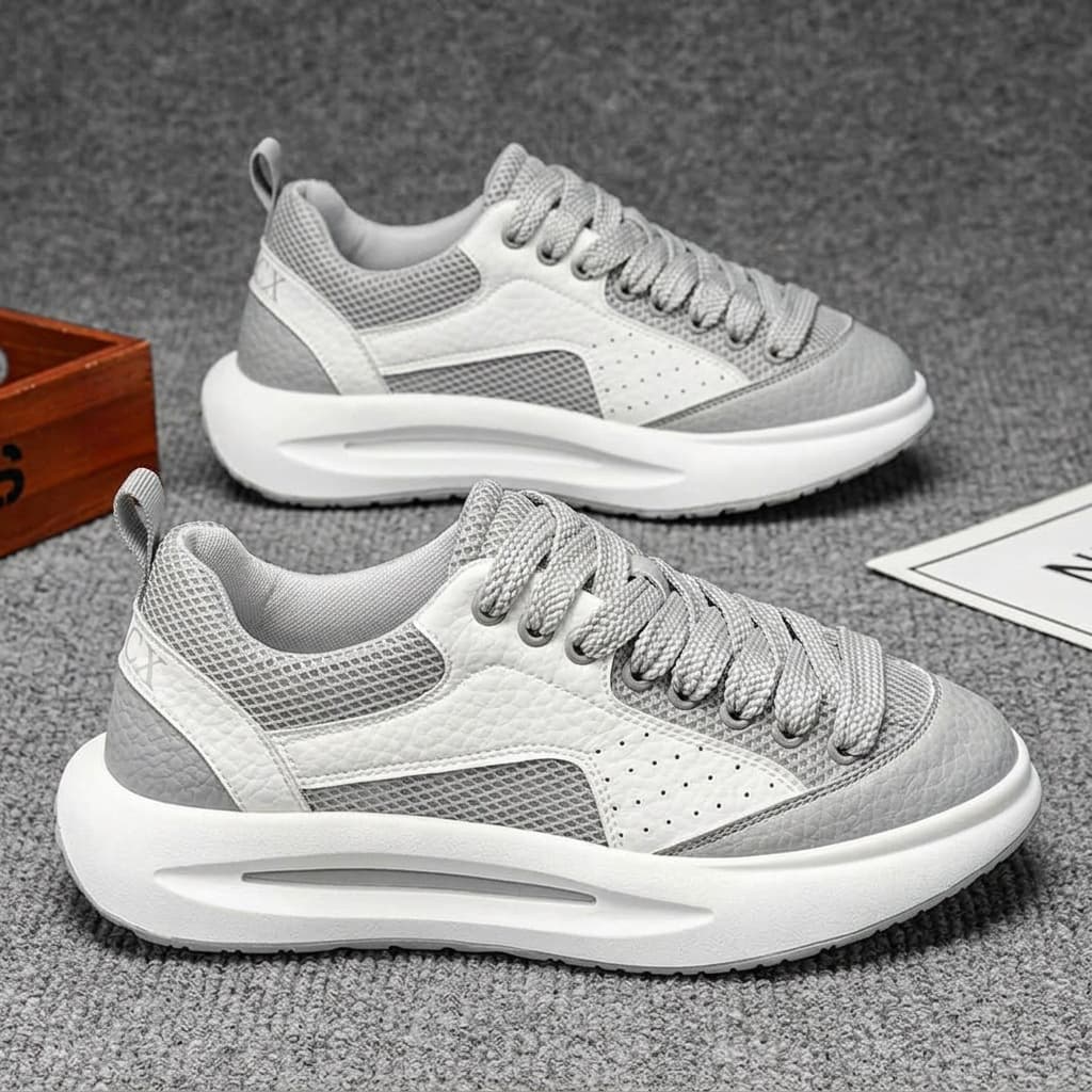 Summer Men's Shoes 2026 New Mesh Breathable Board Shoes Men's Casual Sports Mesh Shoes Thick Sole Youth Travel Trend Shoes