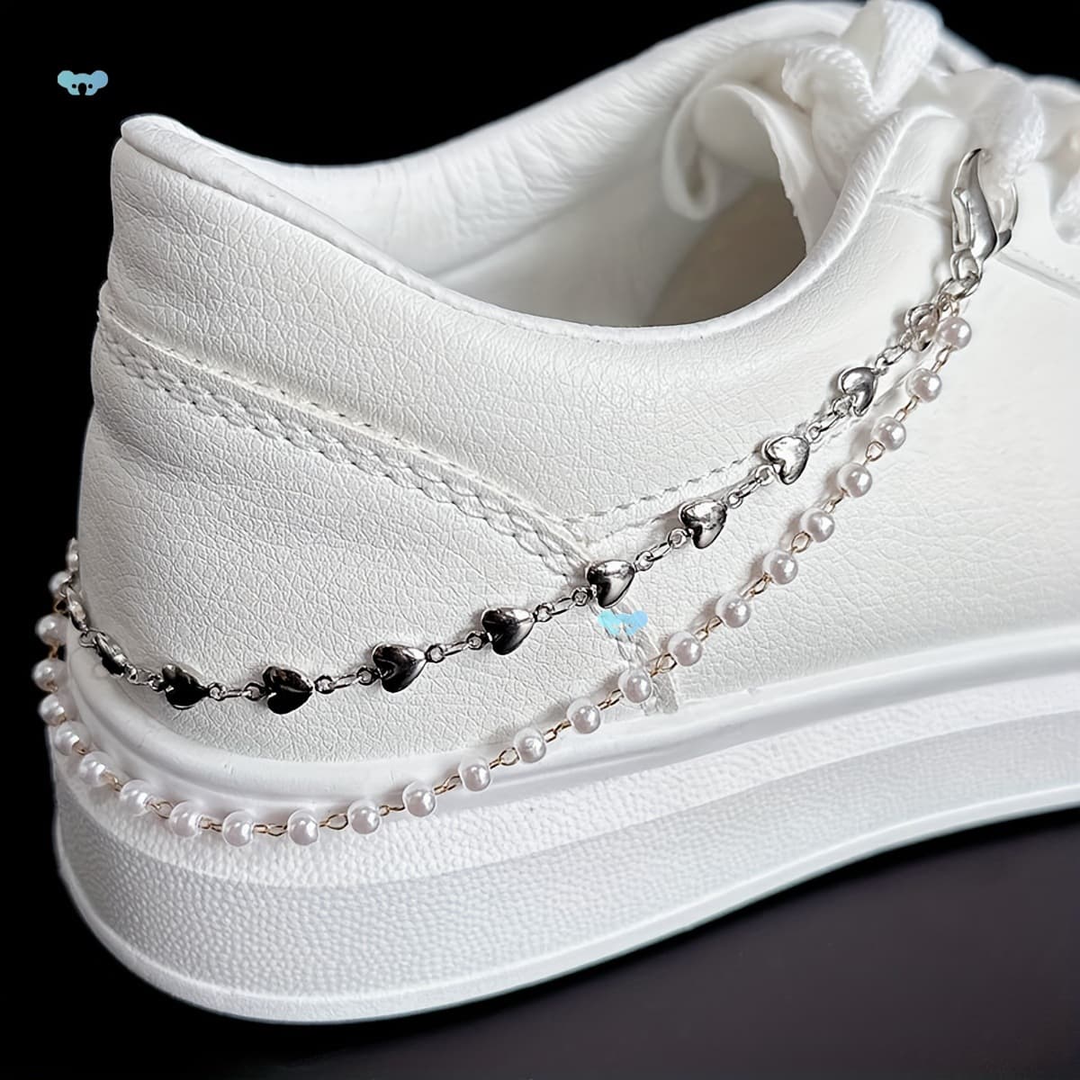 1pc Versatile & Chic Shoe Chain with Star & Heart Charms