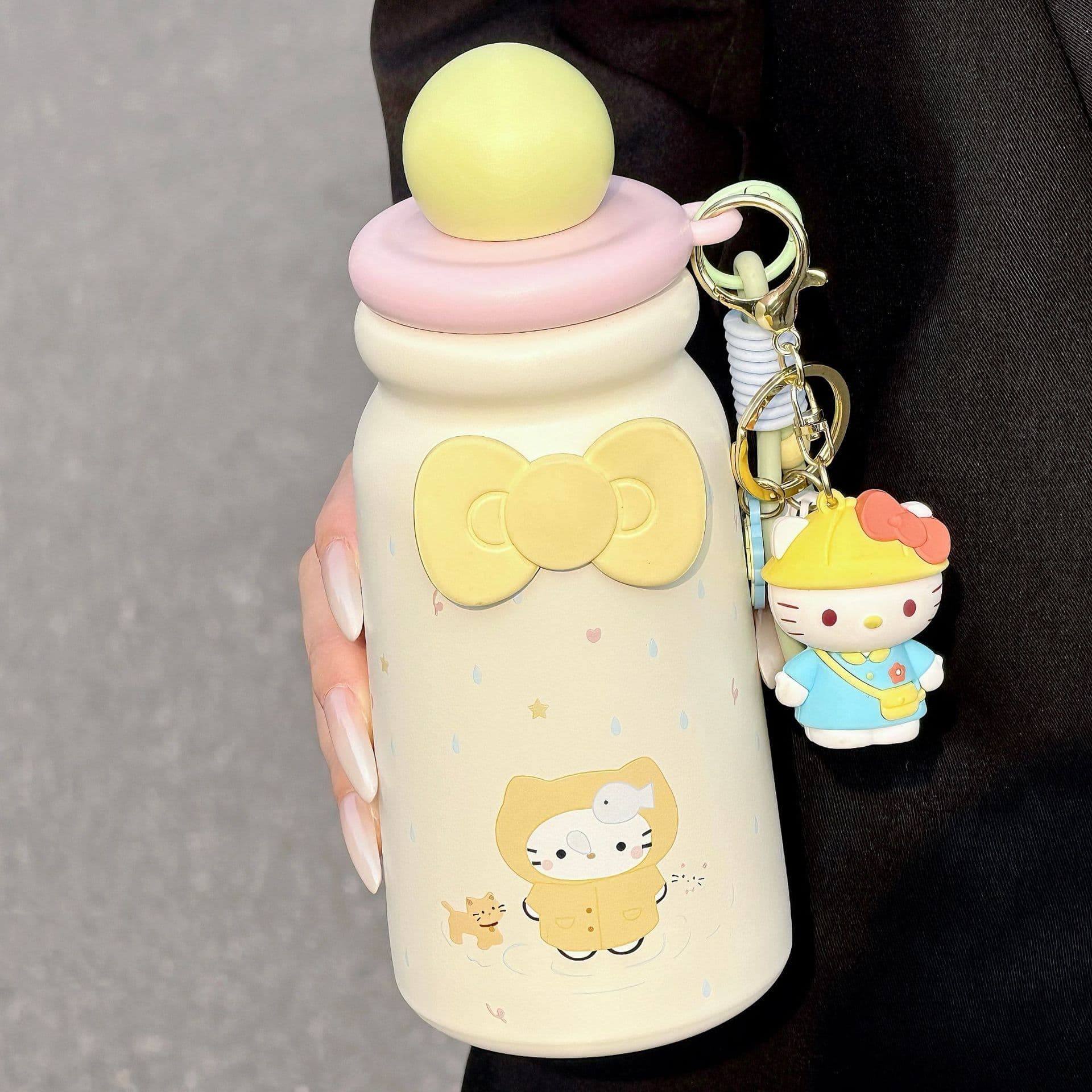 Student Insulated Cup Cute Cat 2026 New Style, Women's School Portable Stainless Steel Straw Water Cup Ins Tea Cup