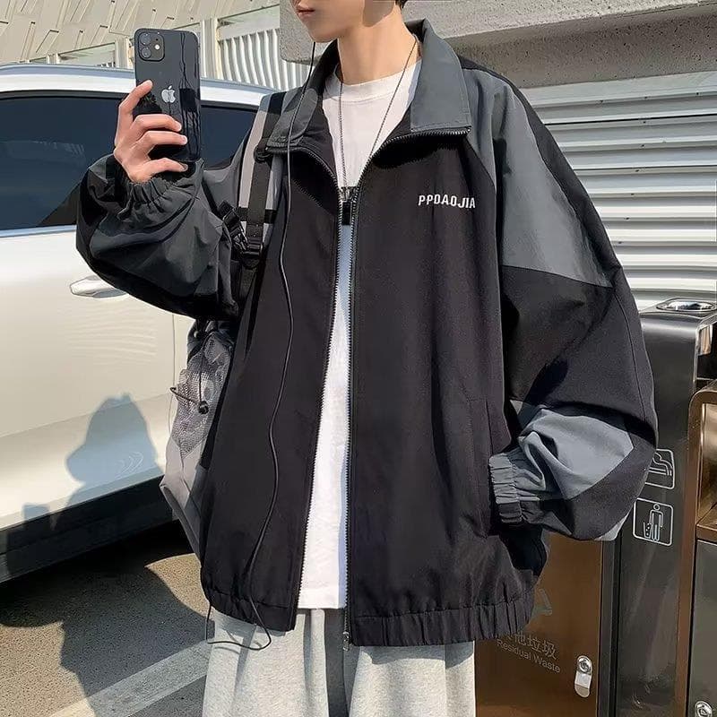 Wholesale Men's Jacket Spring Autumn New Trendy Versatile Plus Size Casual Jacket Men's Hong Kong Style Loose Fit Top