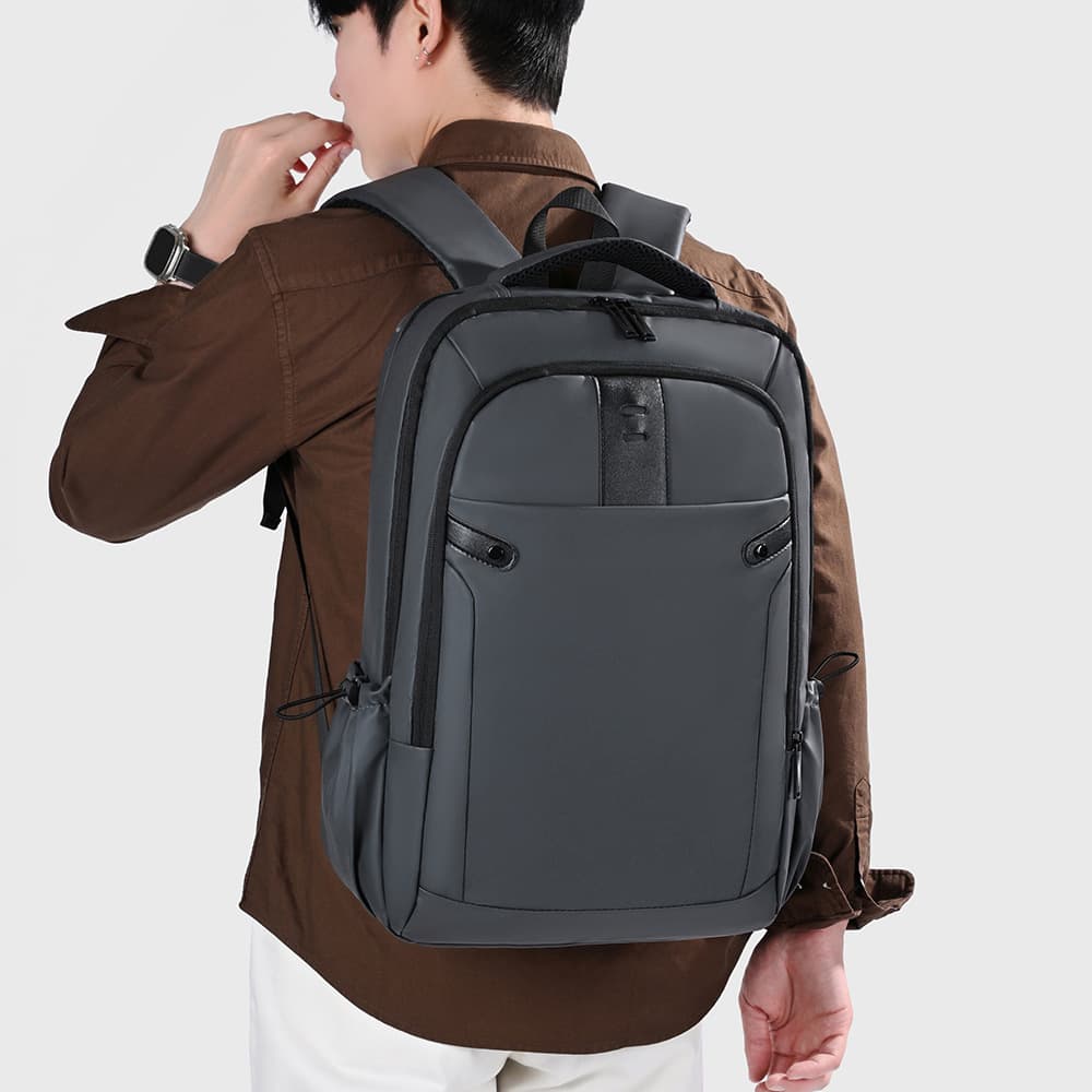 Cross-border Business Commuter Backpack Outdoor Travel 15.6 Laptop Backpack Student School Bag PU Waterproof Casual Backpack