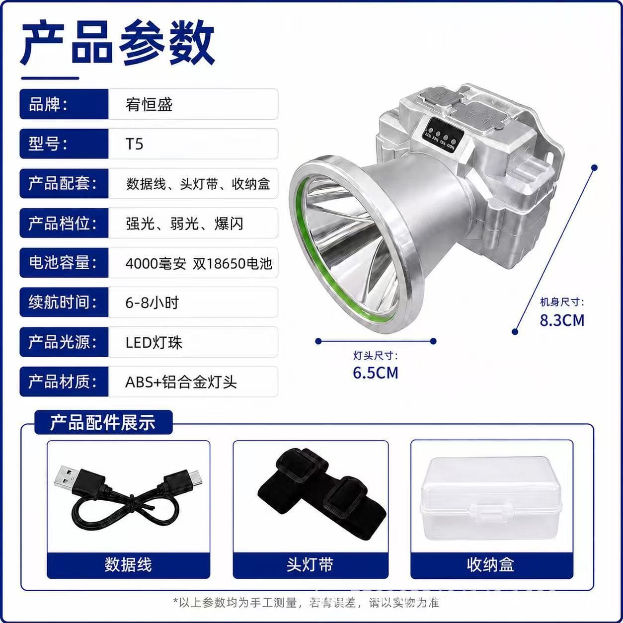 Super Bright Headlamp Long Battery Life Lithium LED Headlamp Super Bright Mining Lamp Fishing Outdoor Head-Mounted Flashlight