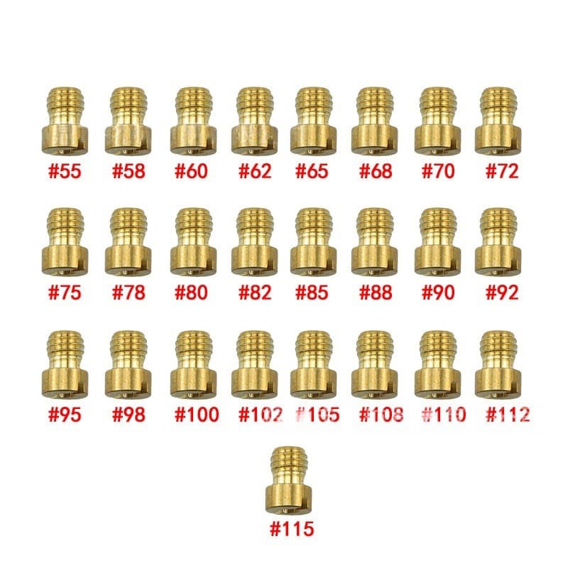 25pcs Carburetor M6 Main Jet Nozzle Dellorto Main Jet PHBN PHVA 55#-115#