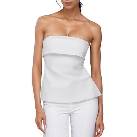 Summer New Women's Pure Color Casual Collar Tube Top Backless Slim Fit Split T-shirt Y2K Style Polyester Fiber Top
