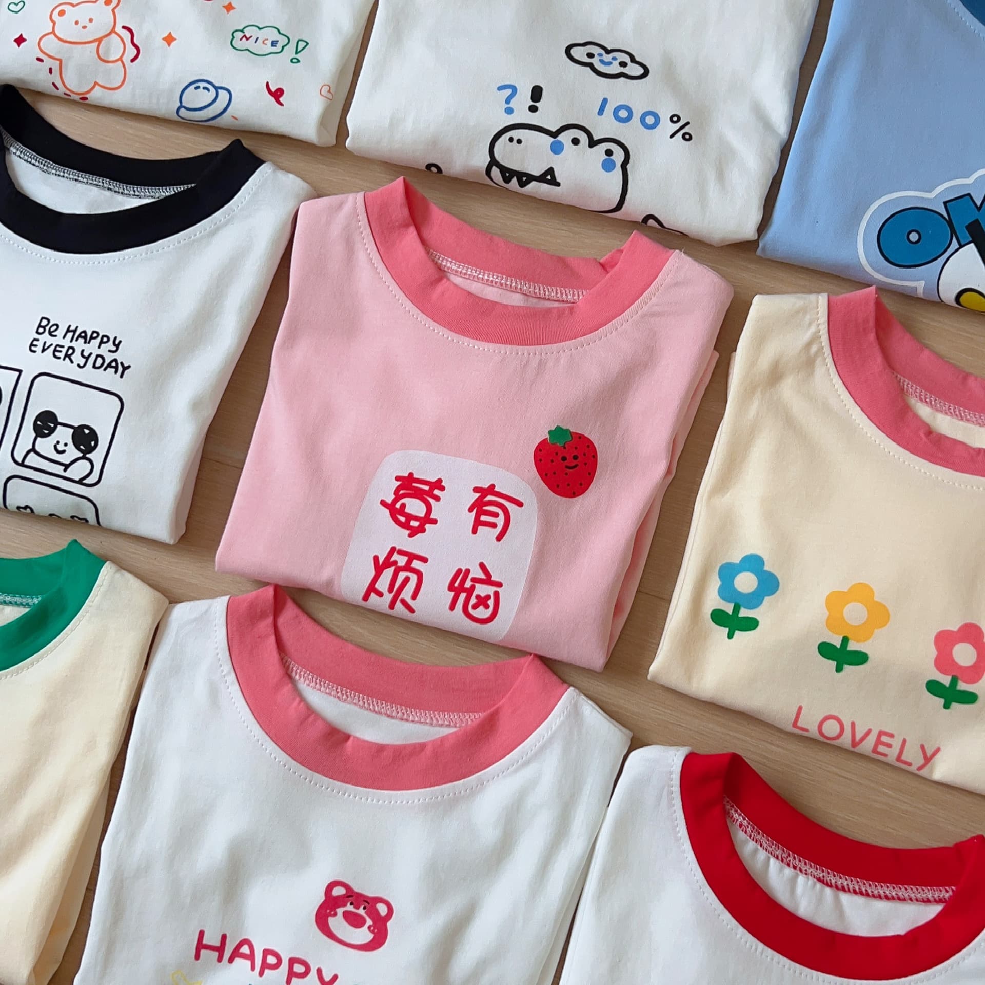 Spring Children's Long Sleeve T-Shirt, Pure Cotton Boys and Girls Undershirt, Kids Cotton Autumn Top, Cartoon Versatile