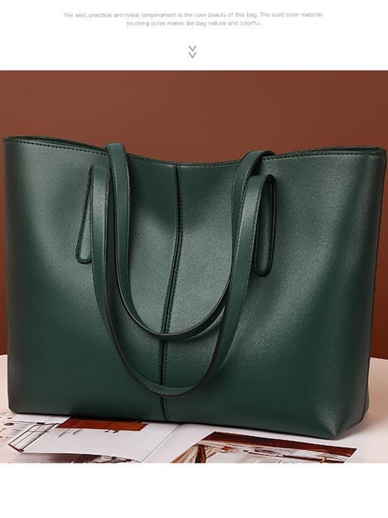 2025 New Tote Bag Large Capacity Patchwork Soft Leather Women's Bag Minimalist Casual Shoulder Bag Commuter Versatile Handbag