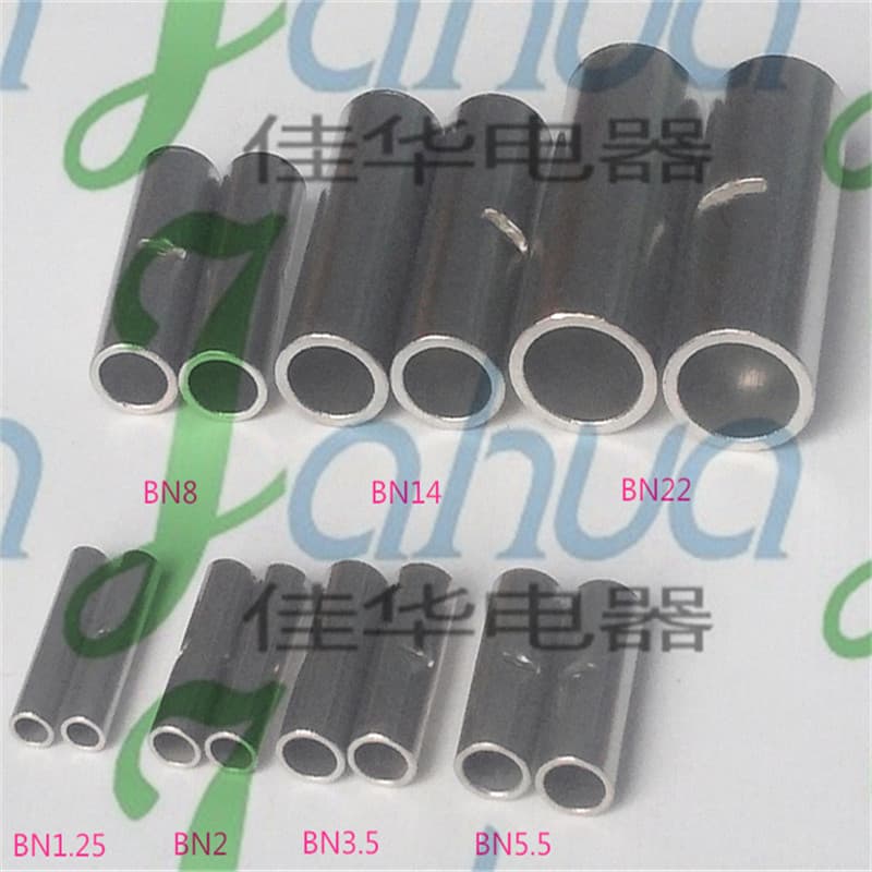 BN0.75 bare terminal, intermediate bare connector, cold-press terminal, straight-through connector, red copper