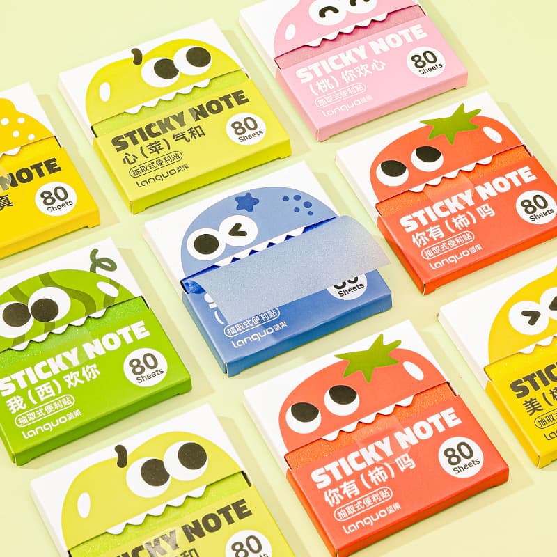 Blueberry Fun Tomato Pull-out Sticky Notes Transparent Pearl Sticky Notes for Students High-Aesthetic Adhesive Note Paper