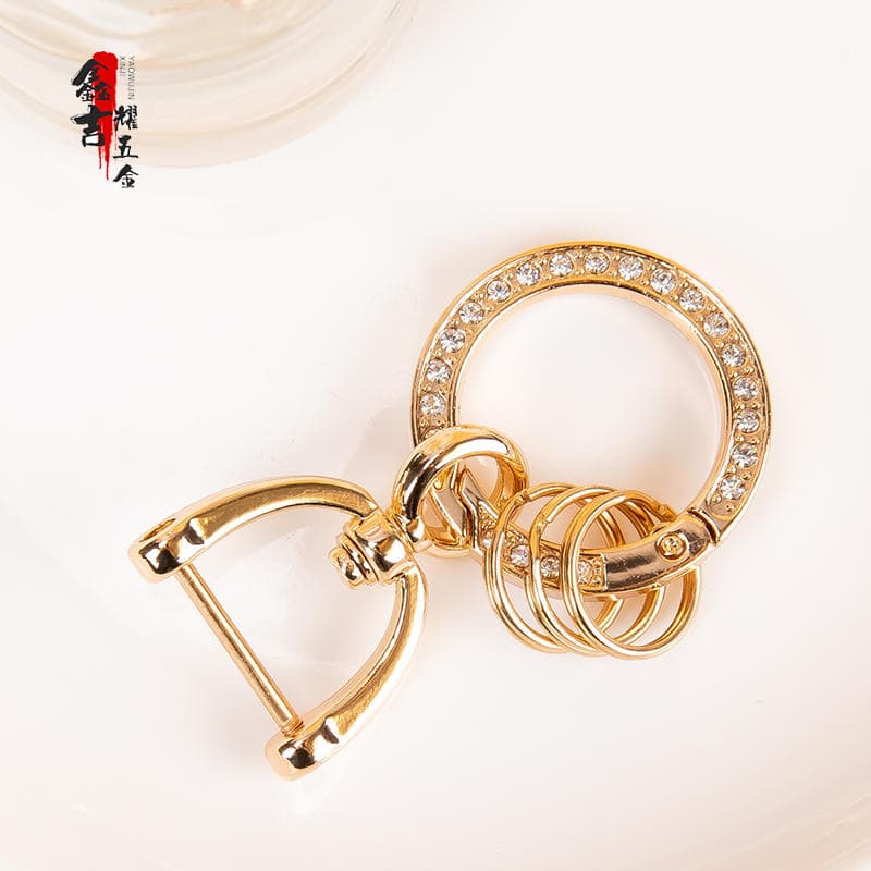Full hot rhinestone ins car keychain couple key ring bag jewelry pendant DIY diamond key ring