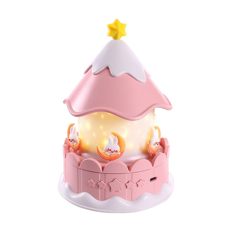 Creative Starry Sky Lamp Atmosphere Light Gift Music Box Children Night Light Girl Carousel Projection Lamp Toy