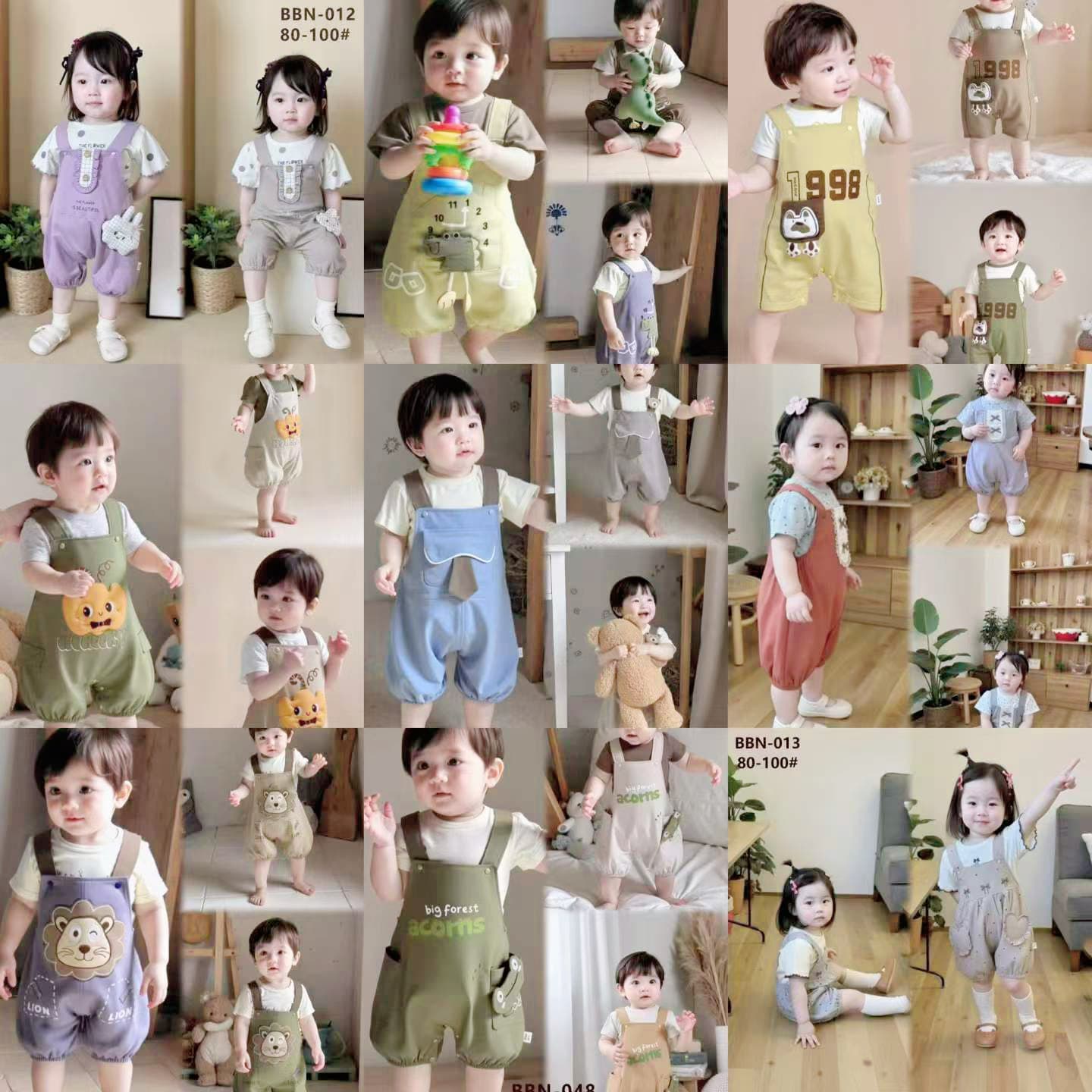 Maoen Maoai Baby Dinosaur Suspender Romper with 3D Mouth Design, Stylish Summer Outfit for Infants