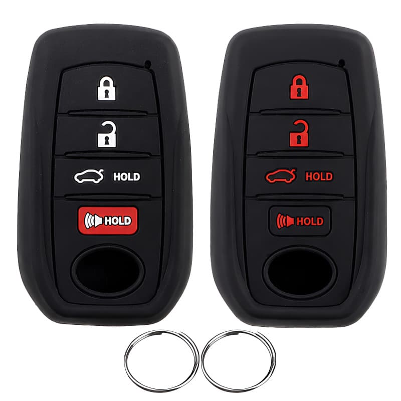 Silicone Key Case Cover for Toyota 4-Button Remote Key Fob, Sequoia Tundra Sienna RAV4 Prius Key Cover