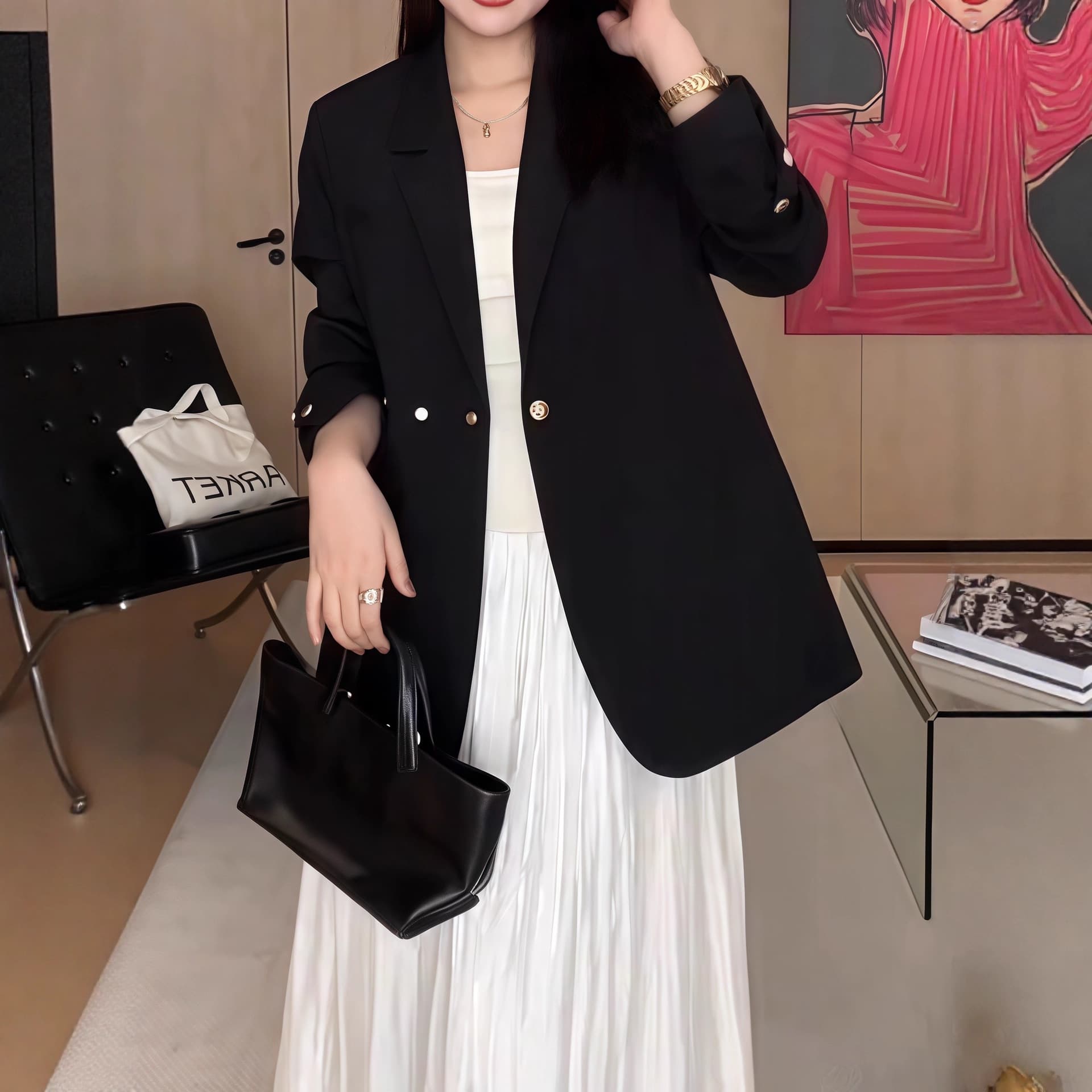 Fashion Design Casual Plus Size Blazer for Women 2025 Spring/Autumn New Arrival High-End Style Curvy Women Suit Jacket