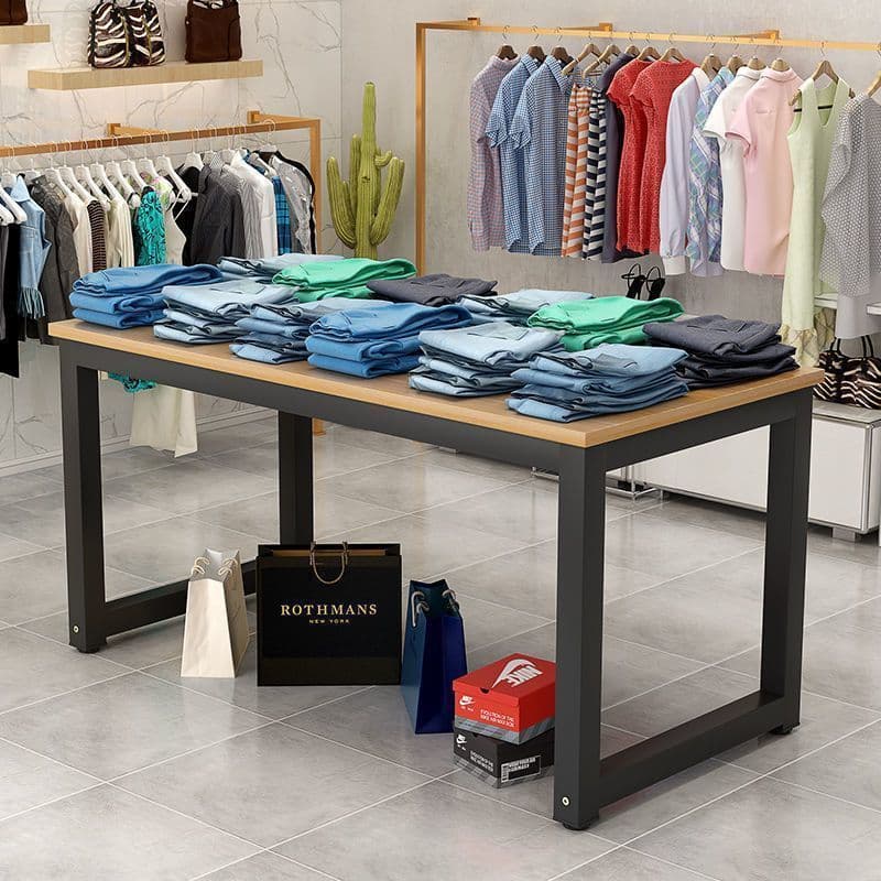 Clothing Store Flow Table, Mall Display Stand, Supermarket Display Rack, Bag and Shoe Rack, Long Table, Island Table, Flower Shop Display Table