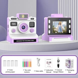 Cross-border Kids Print Camera Digital Toy Instant Mini Camera Student Color Print Camera
