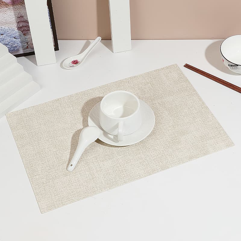 Factory Wholesale Ins Style Western Food Placemat Leather Table Mat Cup Mat PVC Waterproof Stain-Resistant Heat-Insulating Tableware Double-Sided Solid Color