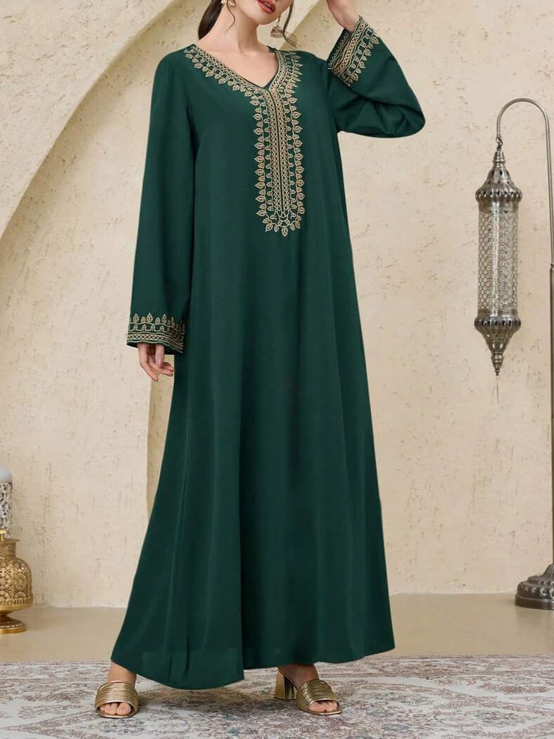 2025 Autumn/Winter Ethnic Style Women's New Fashion Lace V-Neck Dress