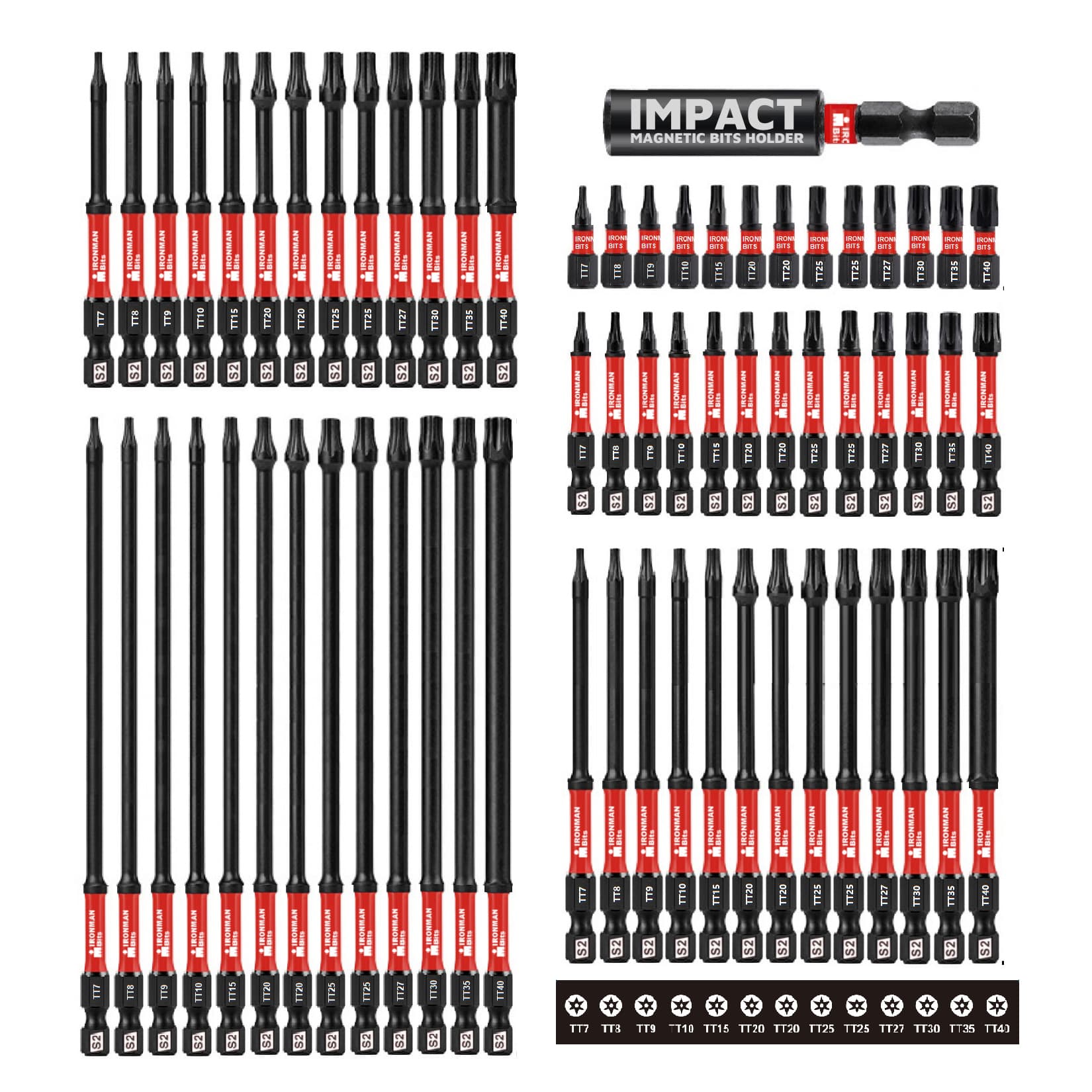 13-Piece 12-Point Star Socket Bit Set with Holes, Black Impact Grade S2, 25/50/75/100/150mm, Cross-Border Amazon